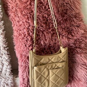 Urban Expressions "Harlie" Tan Quilted Women's Crossbody Bag (New with Tags)